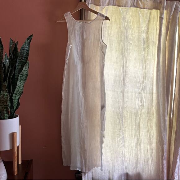 Madewell Open-Back Midi Cover-Up Dress Crinkle Cotton Lighthouse White NWT Sz M - Picture 2 of 9